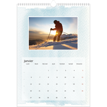 Calendrier photo A3 — Effet aquarelle