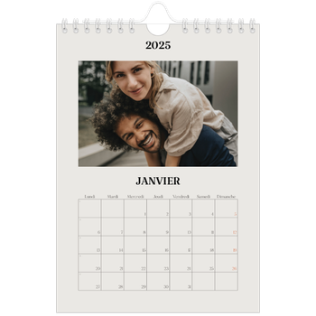 Calendrier photo A5 — Ivoire simple