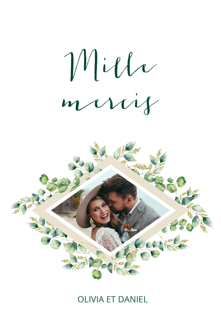 Carte de remerciement — Feuillage vert