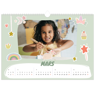 Calendrier photo A3 — Licorne magique [Mars]