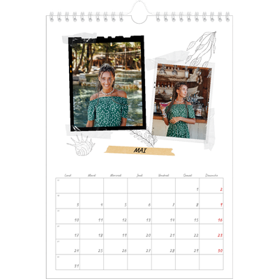 Calendrier photo A4 (20 x 30 cm) — Esprit scrapbook [Mai]