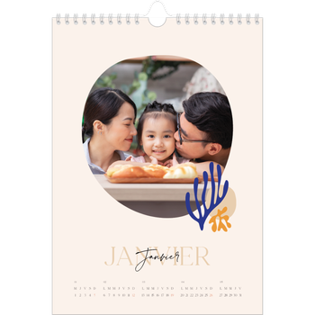 Calendrier photo A4 — Coraux minimalistes