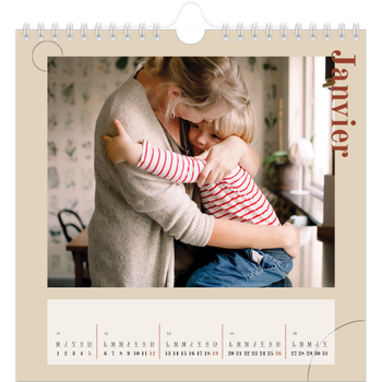 Calendrier photo carré — Texte asymétrique