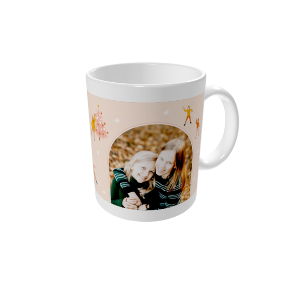 Mug personnalisé — Bonhomme de neige et skis