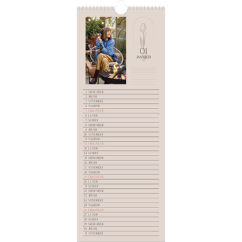 Calendrier mural long (15 x 40 cm) — Simplement botanique