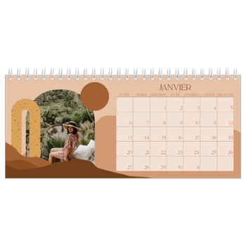 Calendrier de bureau — Montagnes aux tons neutres