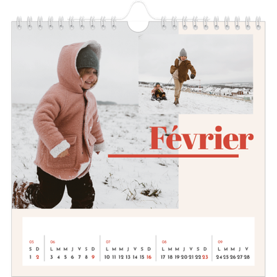 Calendriers annuels carré — Inspiration 90 [Février]