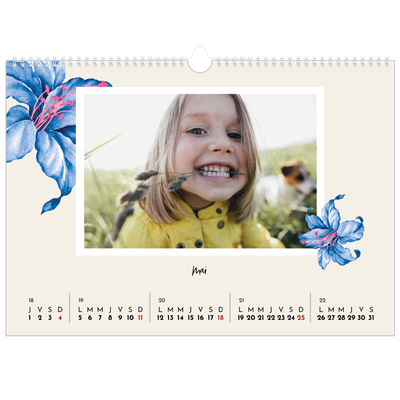 Calendrier photo A3 — Fleurs entremélées [couverture]
