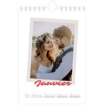 Calendrier photo A5 — Signature carmin