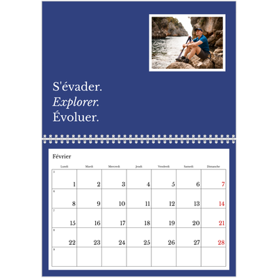 Calendrier photo A4 double (30 x 40 cm) — Terre éditoriale [Février]