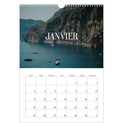 A3 Calendrier annuel — Évasion sans fin [Janvier]