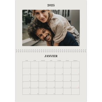 Calendrier photo A4 double — Ivoire simple