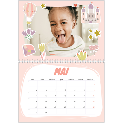 Calendrier photo A4 double (30 x 40 cm) — Licorne magique [couverture]