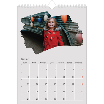 Calendrier photo A4 — Effet brossé