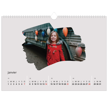 Calendrier photo A3 — Effet brossé