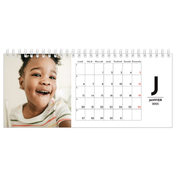 Calendrier de bureau — Projecteur sur les lettres