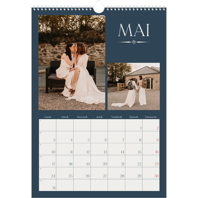 A3 Calendrier annuel — Ardoise et sérifs [Mai]
