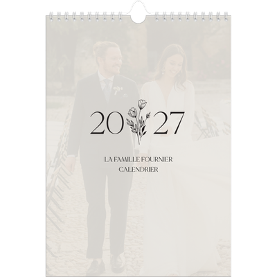 Calendrier photo A4 (20 x 30 cm) — Initiales fleuries [couverture]