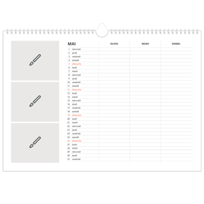 Calendrier photo A3 — Créez votre produit - Famille de 3 [couverture]