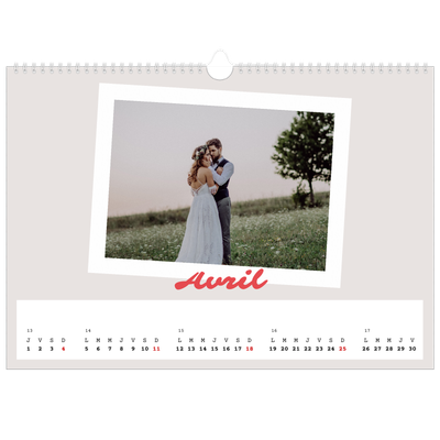 Calendrier photo A3 — Signature carmin [Avril]