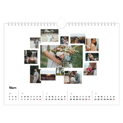 Calendrier photo A4 — Formes et collage [Mars]