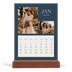 Calendrier de bureau support bois - portrait  — Ardoise et sérifs [Janvier]