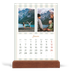 Calendrier de bureau support bois - portrait  — Lettrages et rayures [Janvier]