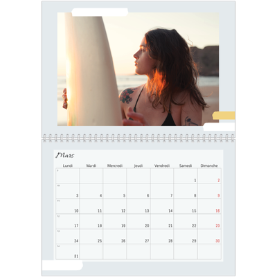 Calendrier photo A4 double (30 x 40 cm) — Tons neutres [Mars]