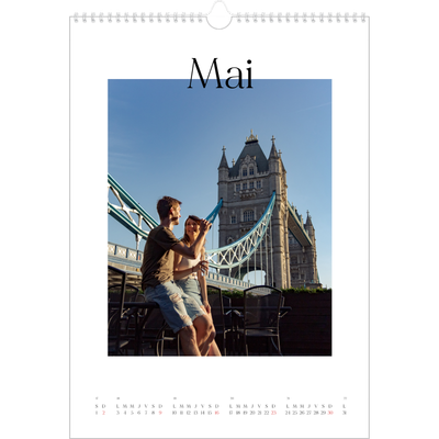 A3 Calendrier annuel — Mon carnet de voyage [Mai]