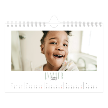 Calendrier photo A5 — Mix de typographies