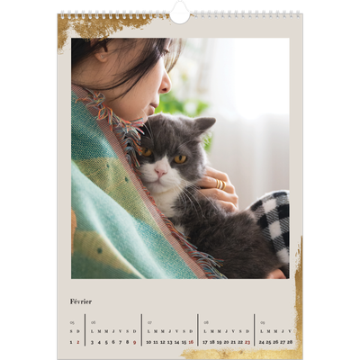 A3 Calendrier annuel — Classic Gold [Février]