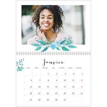 Calendrier photo A4 double — Ornements aquarelle