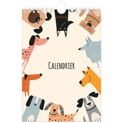 Calendrier photo A5 — Pattes de chien et gribouillis [couverture]