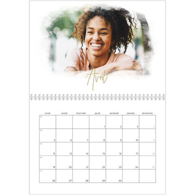 Calendrier photo A4 double (30 x 40 cm) — Effet photo [Avril]