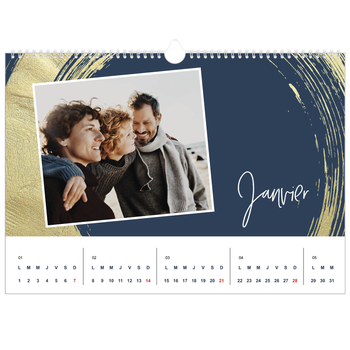 Calendrier photo A3 — Coup de pinceau doré