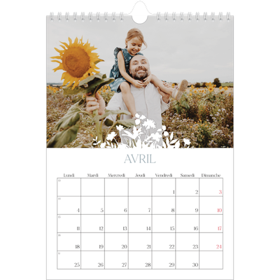 Calendrier photo A4 (20 x 30 cm) — Invitation champêtre [Avril]