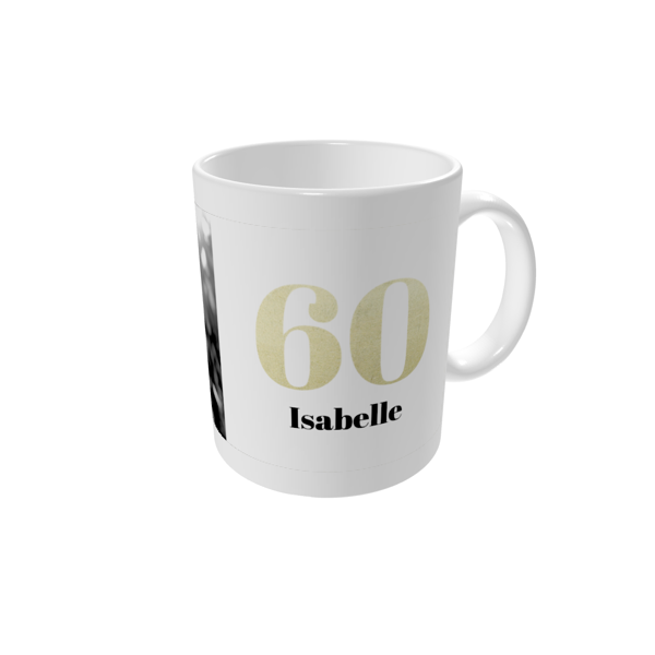 Mug personnalisé — Larges numéros brillants 60