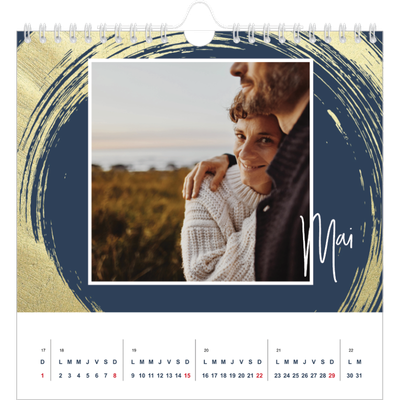 Calendriers annuels carré — Coup de pinceau doré [couverture]