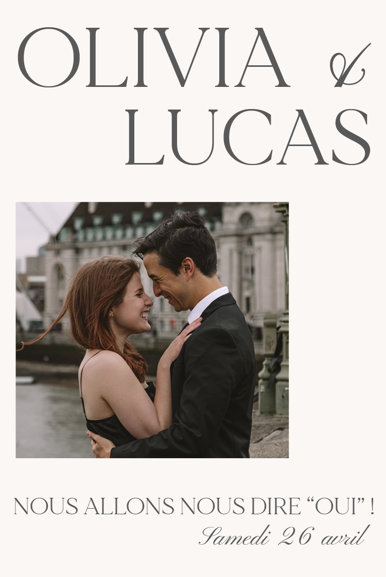 Cartons d'invitation — Typographie crème