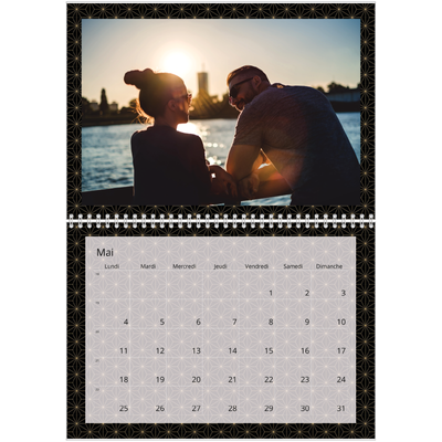 Calendrier photo A4 double (30 x 40 cm) — Céleste dorée [couverture]