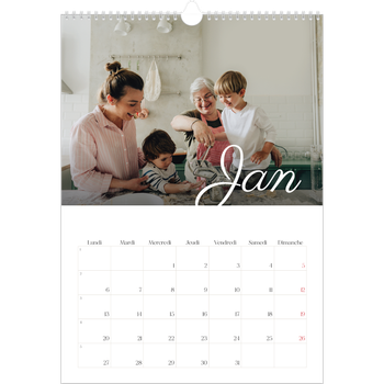 Calendrier photo A3 — Mois écris à la main