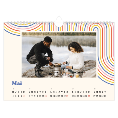 Calendrier photo A4 — Rayures rétros [couverture]