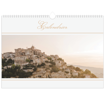 Calendrier photo A3 — Bannière en écriture dorée [couverture]