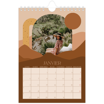 Calendrier photo A5 — Montagnes aux tons neutres