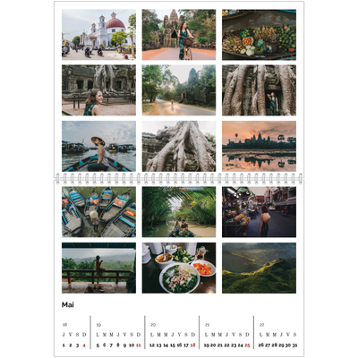 Calendrier photo A4 double (30 x 40 cm) — Diaporama symétrique [couverture]