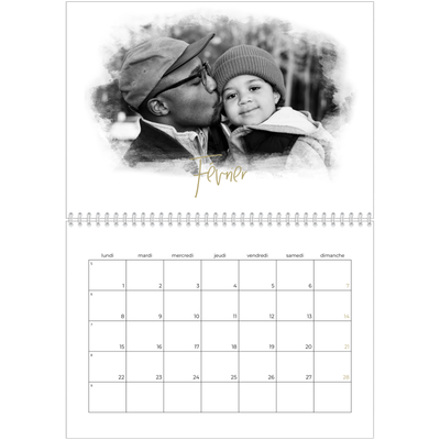 Calendrier photo A4 double (30 x 40 cm) — Effet photo [Février]