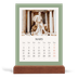Calendrier de bureau support bois - portrait  — Couleurs classiques [Mars]