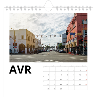 Calendriers annuels carré — Espace blanc [Avril]