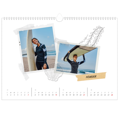 Calendrier photo A3 — Esprit scrapbook [Février]