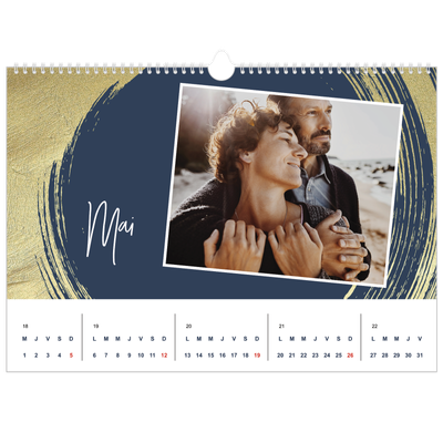 Calendrier photo A3 — Coup de pinceau doré [couverture]